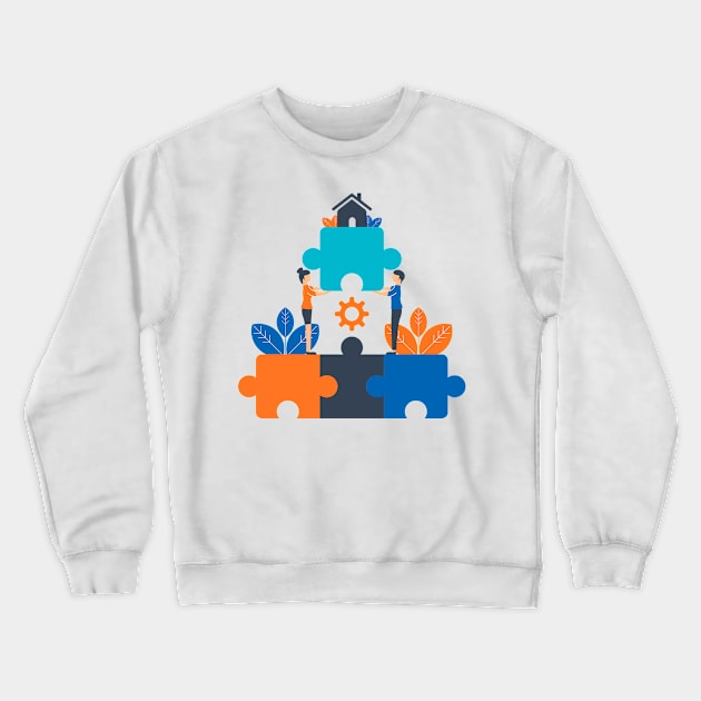 People Connecting Crewneck Sweatshirt by Mako Design 